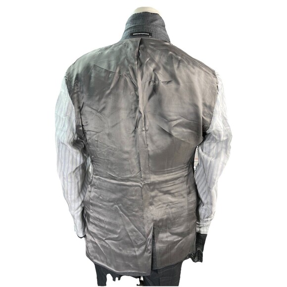 J Hilburn Vitale Barberis Men 36R Blazer European Fit Gray Wool Glen Plaid - Picture 8 of 16